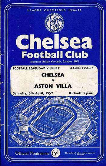 programme cover for Chelsea v Aston Villa, Saturday, 6th Apr 1957
