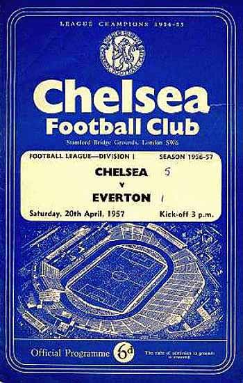 programme cover for Chelsea v Everton, 20th Apr 1957