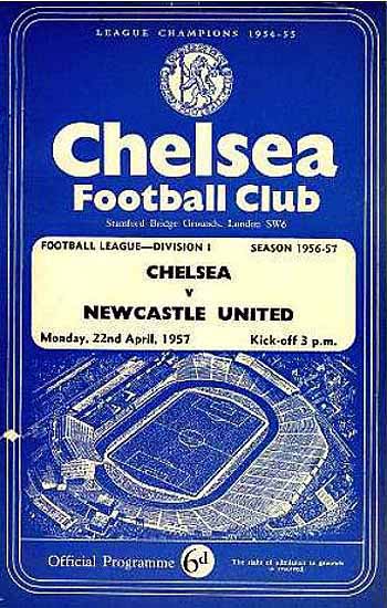 programme cover for Chelsea v Newcastle United, Monday, 22nd Apr 1957