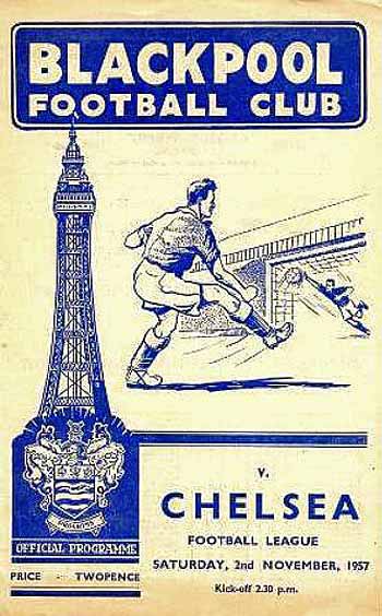 programme cover for Blackpool v Chelsea, 2nd Nov 1957