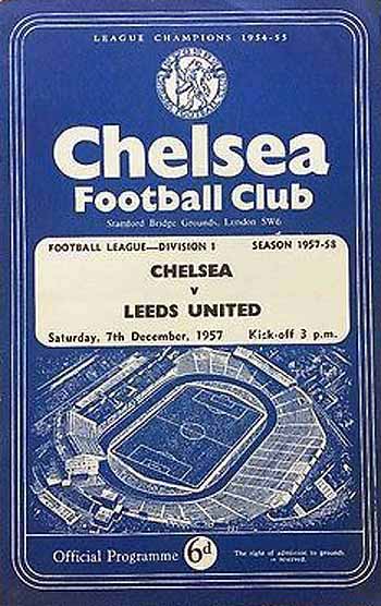 programme cover for Chelsea v Leeds United, Saturday, 7th Dec 1957