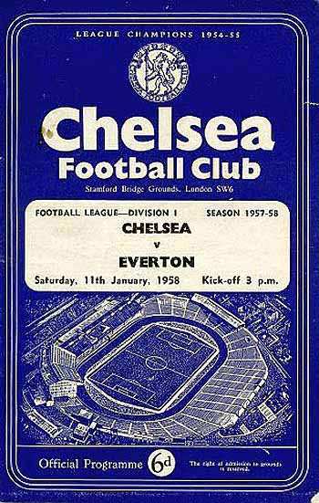 programme cover for Chelsea v Everton, Saturday, 11th Jan 1958