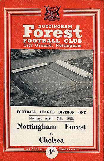 programme cover for Nottingham Forest v Chelsea, 7th Apr 1958