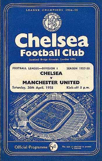programme cover for Chelsea v Manchester United, 26th Apr 1958