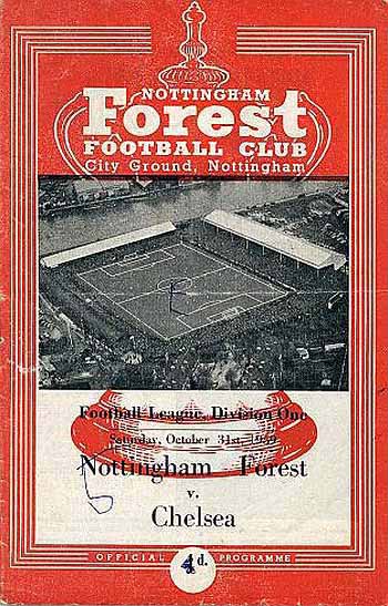 programme cover for Nottingham Forest v Chelsea, Saturday, 31st Oct 1959