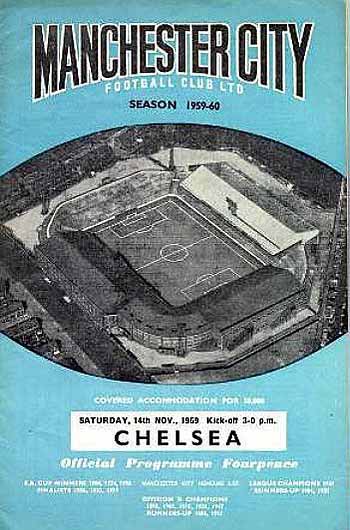programme cover for Manchester City v Chelsea, Saturday, 14th Nov 1959