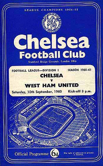 programme cover for Chelsea v West Ham United, 10th Sep 1960