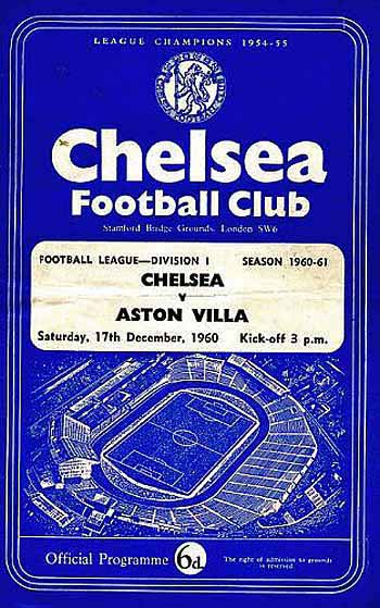 programme cover for Chelsea v Aston Villa, Saturday, 17th Dec 1960