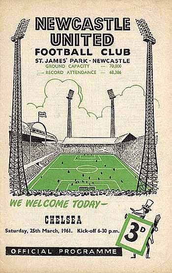 programme cover for Newcastle United v Chelsea, 25th Mar 1961
