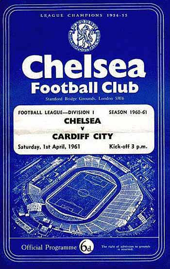 programme cover for Chelsea v Cardiff City, 1st Apr 1961