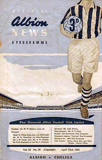 programme cover for West Bromwich Albion v Chelsea, 22nd Apr 1961