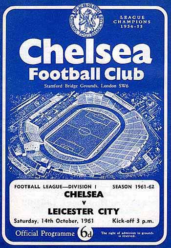 programme cover for Chelsea v Leicester City, Saturday, 14th Oct 1961