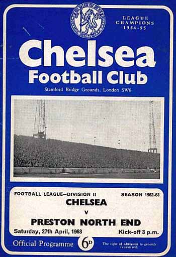 programme cover for Chelsea v Preston North End, Saturday, 27th Apr 1963