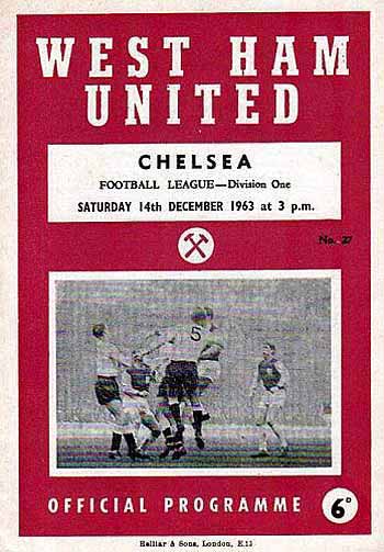 programme cover for West Ham United v Chelsea, Saturday, 14th Dec 1963