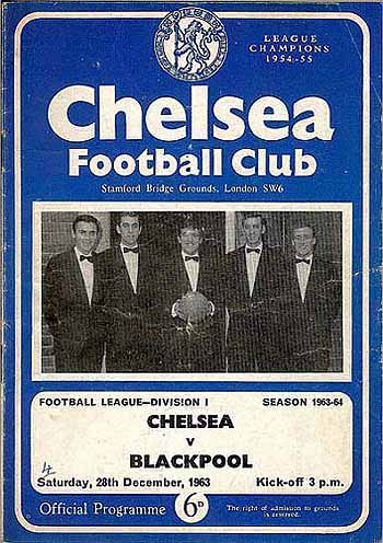 programme cover for Chelsea v Blackpool, Saturday, 28th Dec 1963