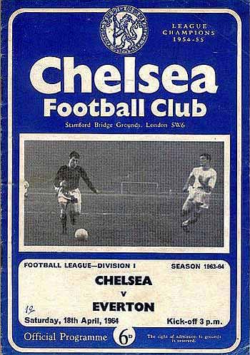 programme cover for Chelsea v Everton, Saturday, 18th Apr 1964