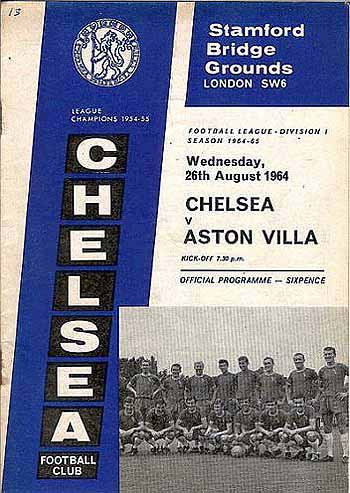 programme cover for Chelsea v Aston Villa, Wednesday, 26th Aug 1964