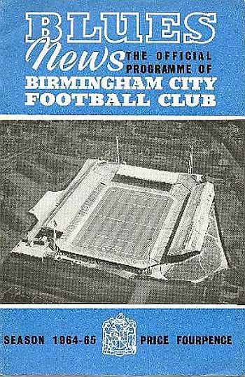 programme cover for Birmingham City v Chelsea, Wednesday, 23rd Sep 1964