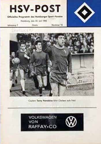programme cover for Hamburg SV v Chelsea, Friday, 30th Jul 1965