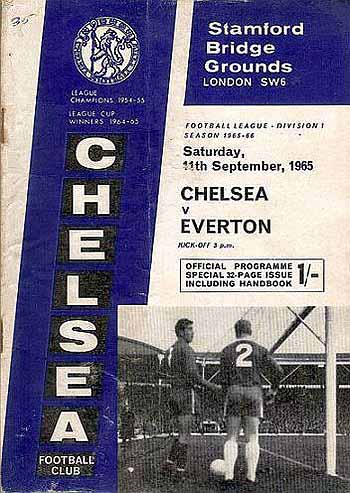 programme cover for Chelsea v Everton, Saturday, 11th Sep 1965
