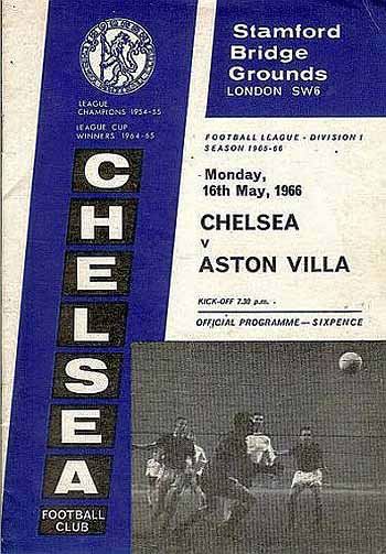 programme cover for Chelsea v Aston Villa, Monday, 16th May 1966