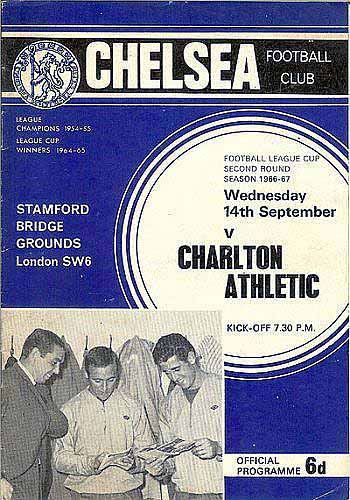 programme cover for Chelsea v Charlton Athletic, Wednesday, 14th Sep 1966