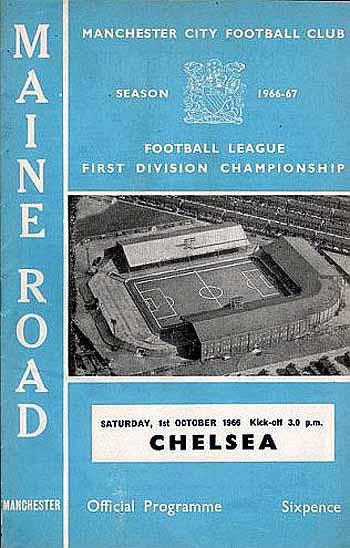 programme cover for Manchester City v Chelsea, 1st Oct 1966