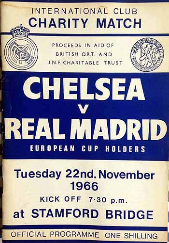 programme cover for Chelsea v Real Madrid, 22nd Nov 1966