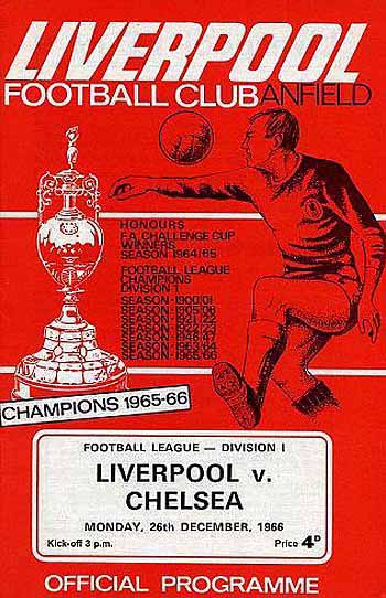 programme cover for Liverpool v Chelsea, Monday, 26th Dec 1966