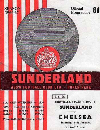 programme cover for Sunderland v Chelsea, 14th Jan 1967