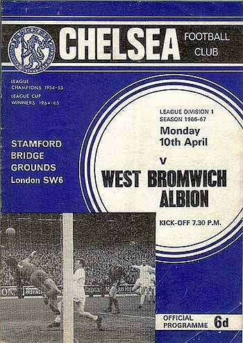 programme cover for Chelsea v West Bromwich Albion, 10th Apr 1967