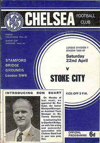 programme cover for Chelsea v Stoke City, 22nd Apr 1967