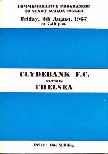 programme cover for Clydebank v Chelsea, Friday, 4th Aug 1967