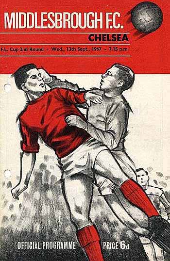 programme cover for Middlesbrough v Chelsea, 13th Sep 1967