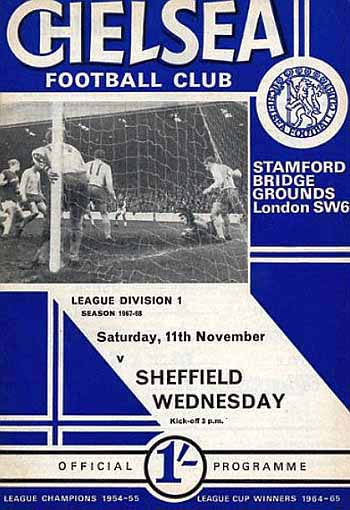 programme cover for Chelsea v Sheffield Wednesday, Saturday, 11th Nov 1967