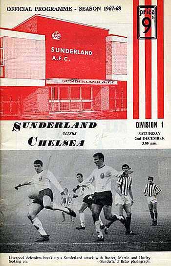 programme cover for Sunderland v Chelsea, Saturday, 2nd Dec 1967