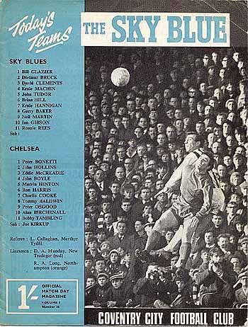 programme cover for Coventry City v Chelsea, 10th Feb 1968
