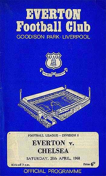 programme cover for Everton v Chelsea, 20th Apr 1968