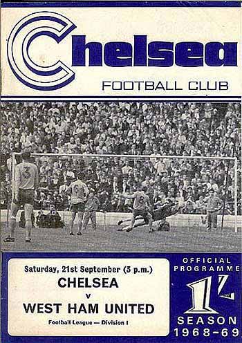 programme cover for Chelsea v West Ham United, Saturday, 21st Sep 1968