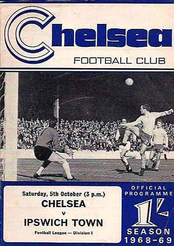 programme cover for Chelsea v Ipswich Town, Saturday, 5th Oct 1968