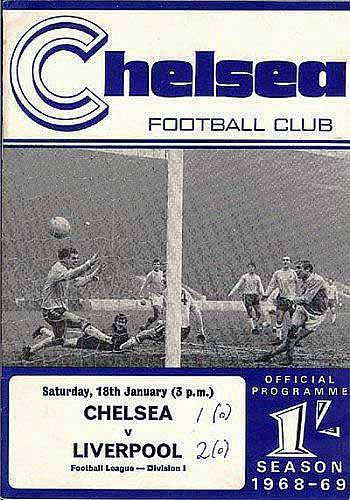 programme cover for Chelsea v Liverpool, Saturday, 18th Jan 1969