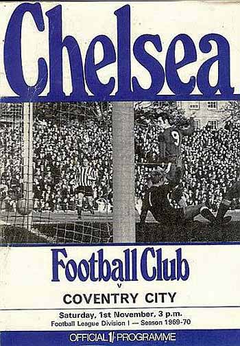 programme cover for Chelsea v Coventry City, Saturday, 1st Nov 1969
