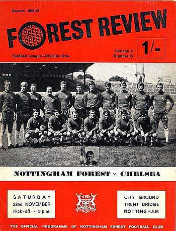 programme cover for Nottingham Forest v Chelsea, 22nd Nov 1969