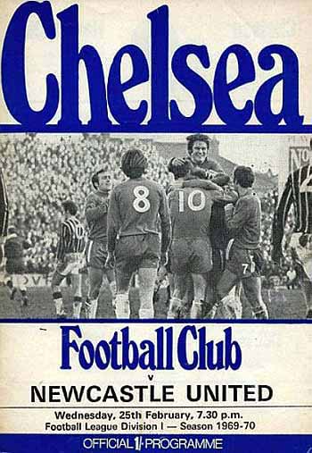 programme cover for Chelsea v Newcastle United, 25th Feb 1970