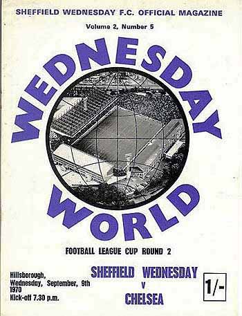 programme cover for Sheffield Wednesday v Chelsea, 9th Sep 1970