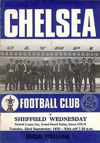 programme cover for Chelsea v Sheffield Wednesday, Tuesday, 22nd Sep 1970