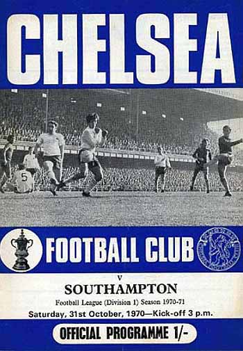 programme cover for Chelsea v Southampton, Saturday, 31st Oct 1970