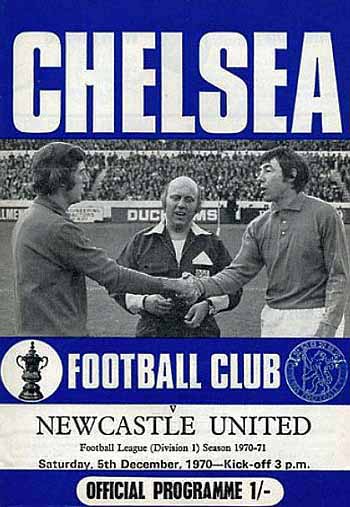programme cover for Chelsea v Newcastle United, 5th Dec 1970