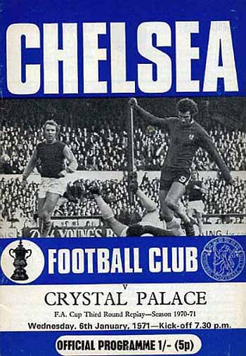 programme cover for Chelsea v Crystal Palace, 6th Jan 1971