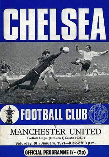 programme cover for Chelsea v Manchester United, Saturday, 9th Jan 1971